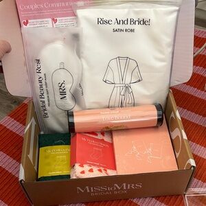 Miss to Mrs Gift Set Bride Satin Robe Bride Sleeping Mask Soul Mate Socks